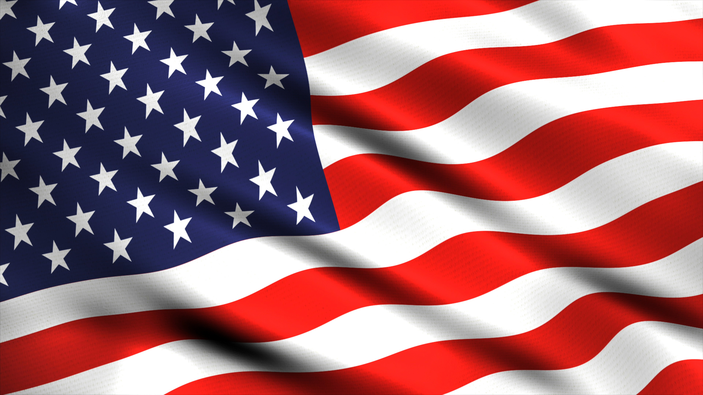 USA American flag waving in the wind
