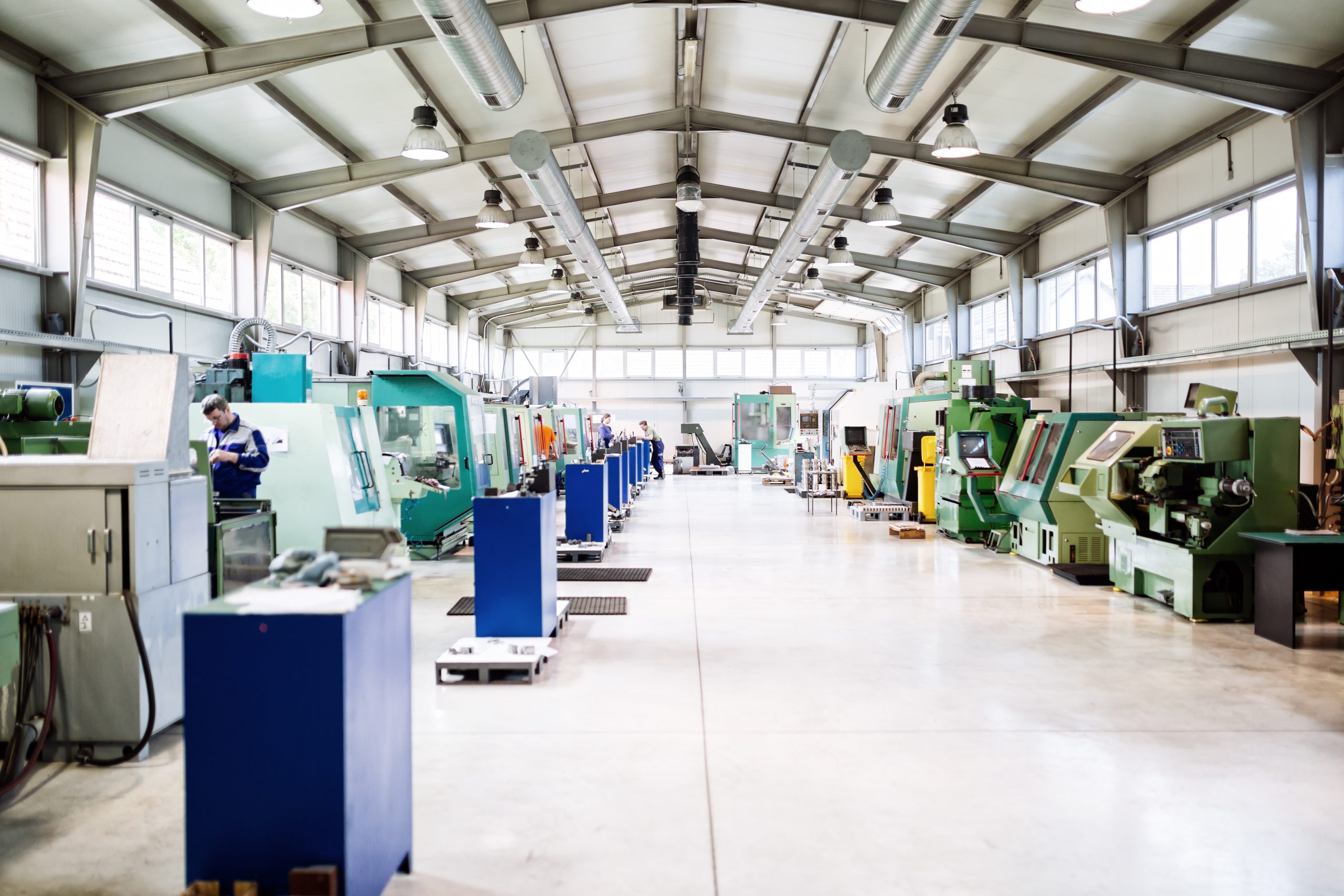 Factory equipped with cnc machines