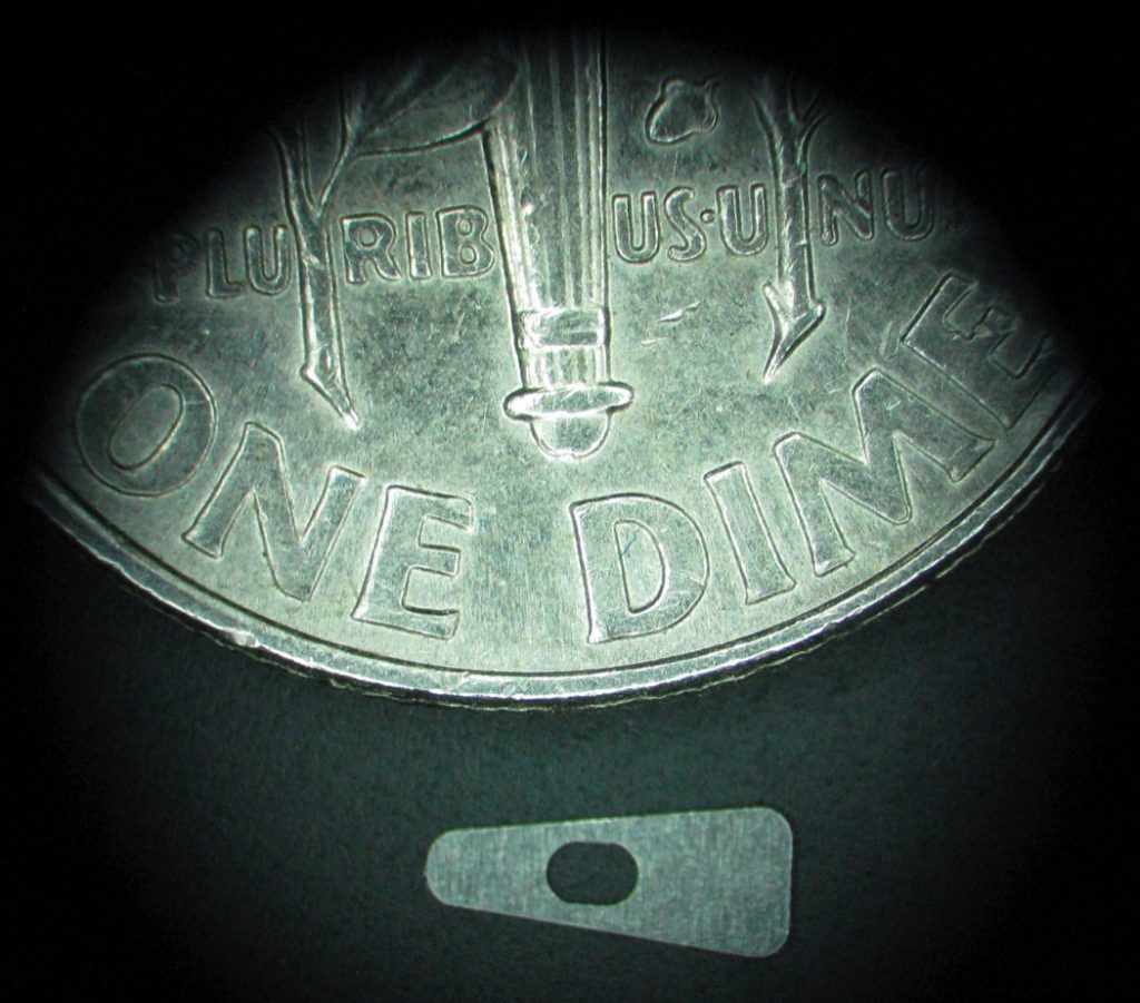 stamping with dime for scale